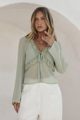 Stroke Of Luck Long Sleeve Top Sage