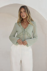 Stroke Of Luck Long Sleeve Top Sage