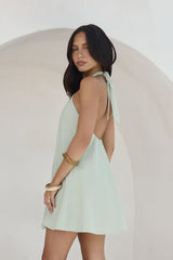 Coconut Sips Mini Dress Sage