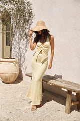 Palm Tree Paradise Maxi Skirt Yellow