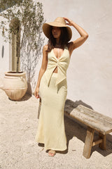 Palm Tree Paradise Maxi Skirt Yellow