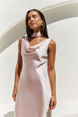 Blossom Kisses Satin Maxi Dress Pink