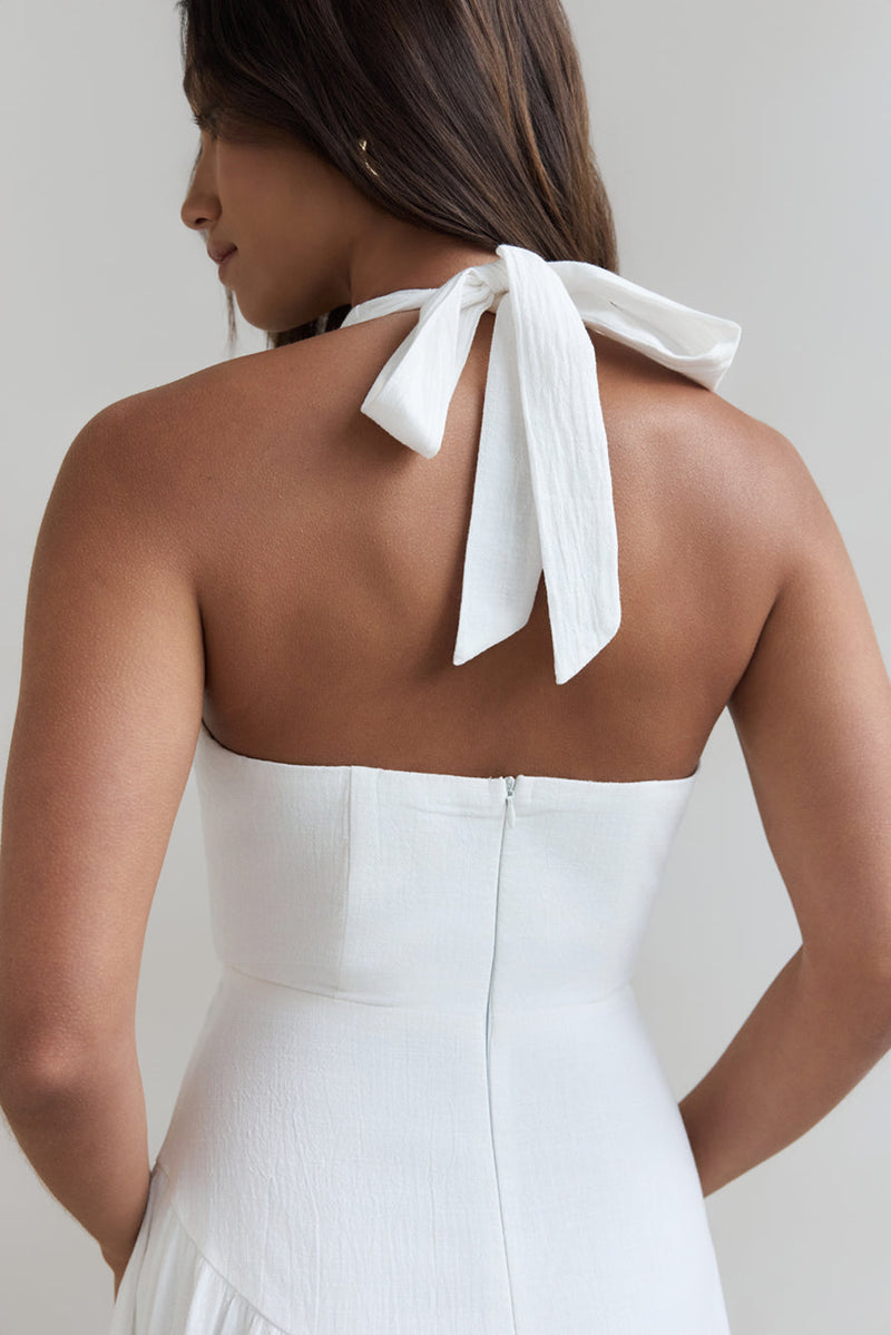 Angelic Song Halter Maxi Dress White