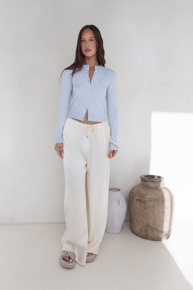 In The Reflection Satin Pants Cream
