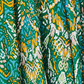 Leaf Print Frilled Sleeveless Midi Dress
