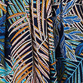 Leaf Print Wrap Front Pleat Midi Dress