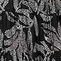 Leaf Print Puff 1/2 Sleeve Midi Dress