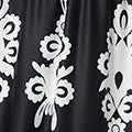 Ikat Print Ruched Cap Sleeve Maxi Dress