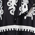 Ikat Print Tie Front Knee Length Dress