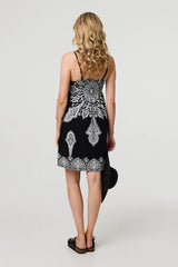 Printed Cami Strap Short Sun Dress