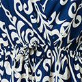 Mosaic Print Ruffle Batwing Sleeve Maxi Dress