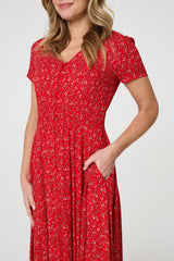 Ditsy Floral A-Line Maxi Dress