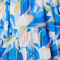 Abstract 3/4 Puff Sleeve Tiered Maxi Dress