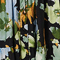 Leaf Print 3/4 Sleeve Shirt Midi Dress