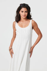Sleeveless A-Line Scoop Neck Midi Dress
