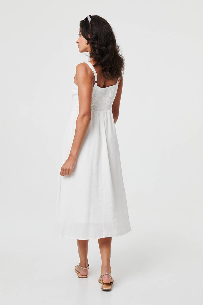 Sleeveless A-Line Scoop Neck Midi Dress