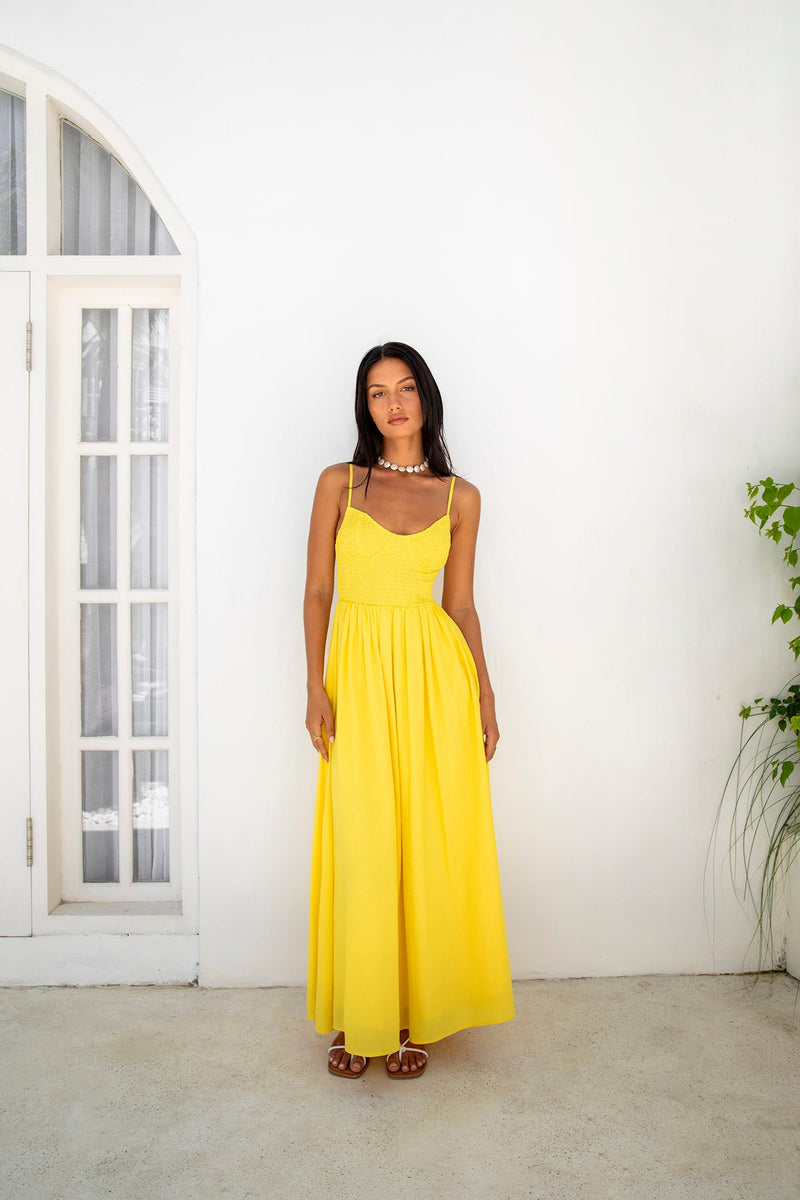 FORTUNATE ONE Blushing Lovers Maxi Dress Yellow