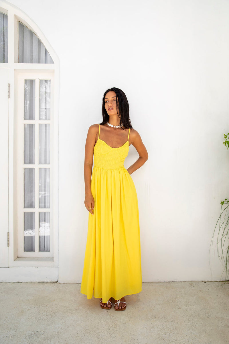 FORTUNATE ONE Blushing Lovers Maxi Dress Yellow