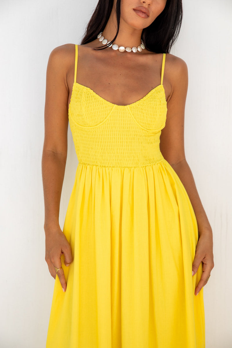FORTUNATE ONE Blushing Lovers Maxi Dress Yellow