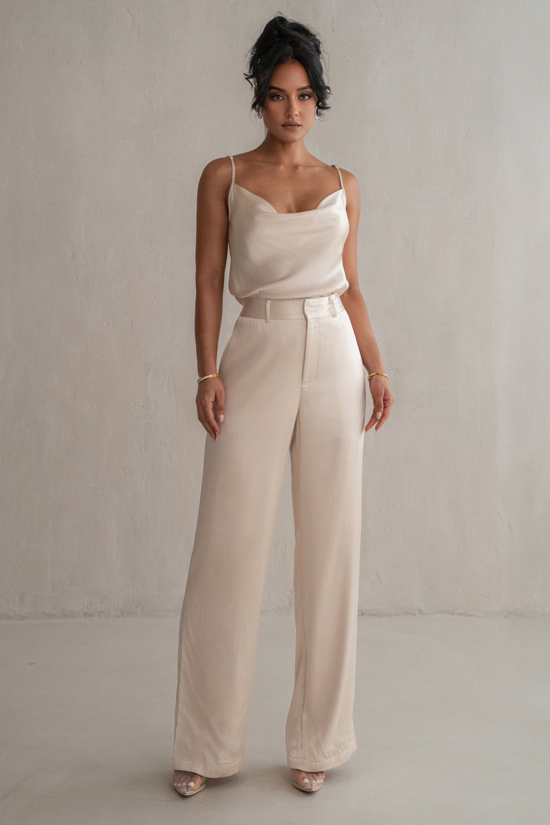 Champagne Ever After Satin Trousers