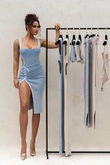 Denim/White Over The Top Skirt