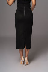 Black Nostalgia High Waist Skirt
