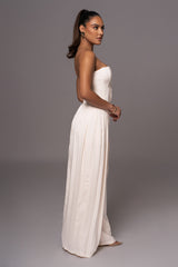 Buttercream Clara Wide Leg Pleated Trousers