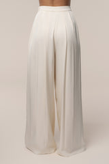 Buttercream Clara Wide Leg Pleated Trousers