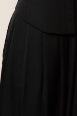 Black Clara Wide Leg Pleated Trousers
