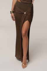 Bronze Hazel Metallic Wrap Skirt