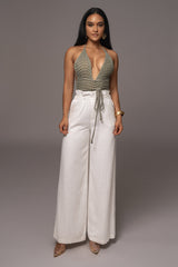 Off White Waverly Linen Trousers