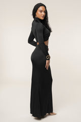 Black Ultra High Waist Maxi Skirt