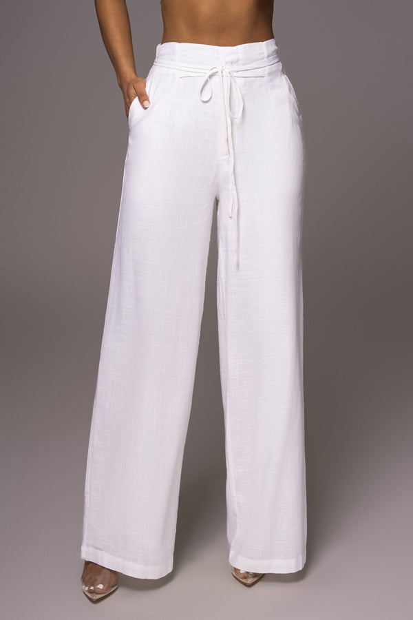 Off White Waverly Linen Trousers