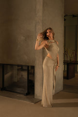 Gold Hazel Metallic Wrap Skirt