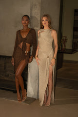 Gold Hazel Metallic Wrap Skirt